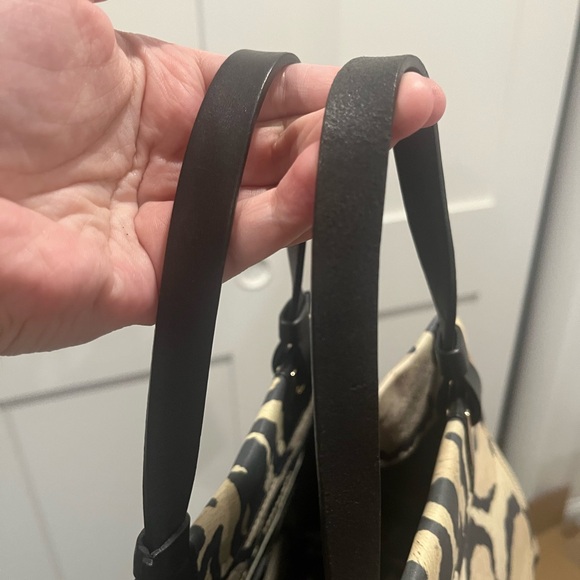 Furla Leopard Print Tote Bag - Black and Tan. Peeling inside***READ - Picture 12 of 14